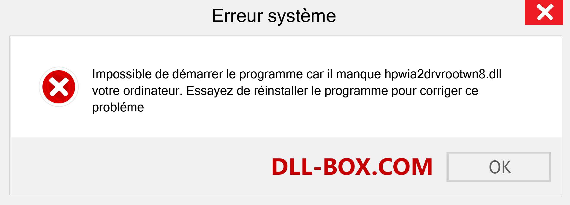 Le fichier hpwia2drvrootwn8.dll est manquant ?. Télécharger pour Windows 7, 8, 10 - Correction de l'erreur manquante hpwia2drvrootwn8 dll sur Windows, photos, images